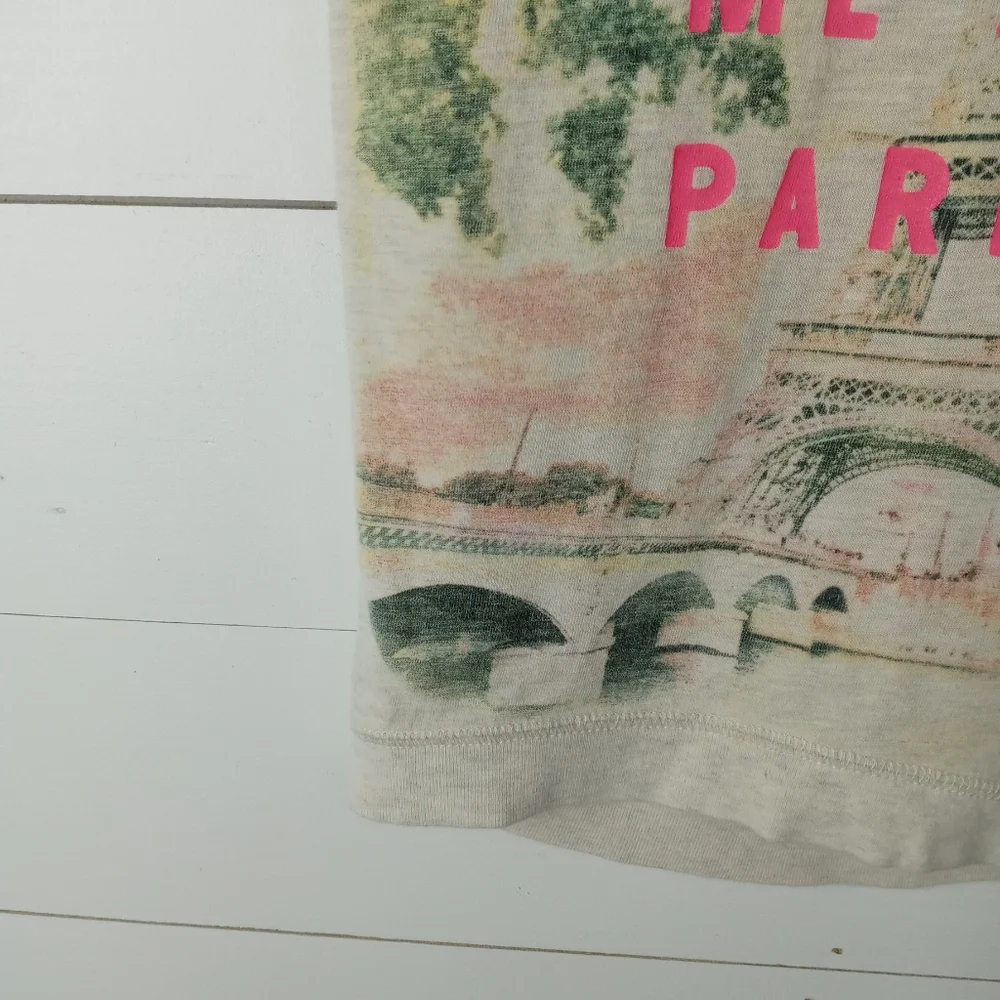 Oshkosh girls size 24 mos paris landscape design top with neon lettering cream